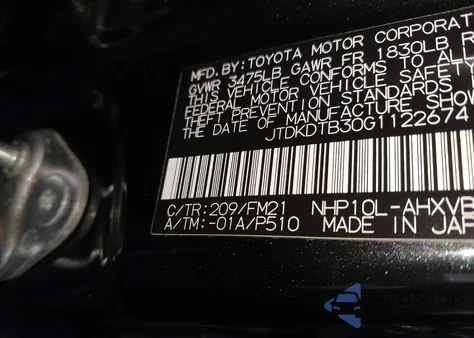 2016 Toyota Prius C Persona Series z USA, uszkodzony, nr VIN JTDKDTB30G1122674